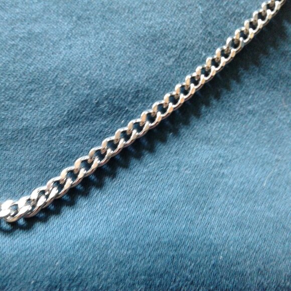 men's silver tone 23" loop necklace / chain - Picture 1 of 5